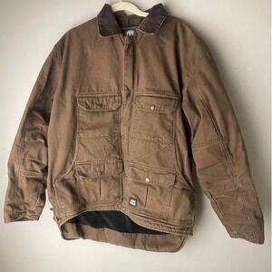BERNE Workwear XL Tall Brown Canvas Barn Coat Fleece Lined Heavy Duty Men's